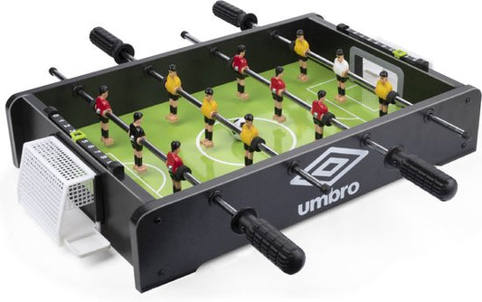 Umbro Table Soccer - Modèle de table - avec 12 joueurs - 2 mini ballons de football inclus - Jeu de football de table - Noir