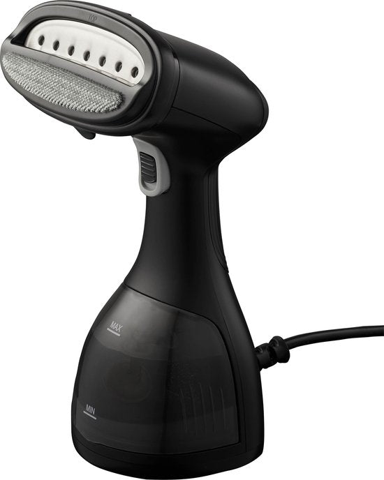 Tomado TSH1201B - Défroisseur pour vêtements - Défroisseur pour les mains - Démêleur - Nettoyeur à vapeur - 2 brosses incluses - Noir