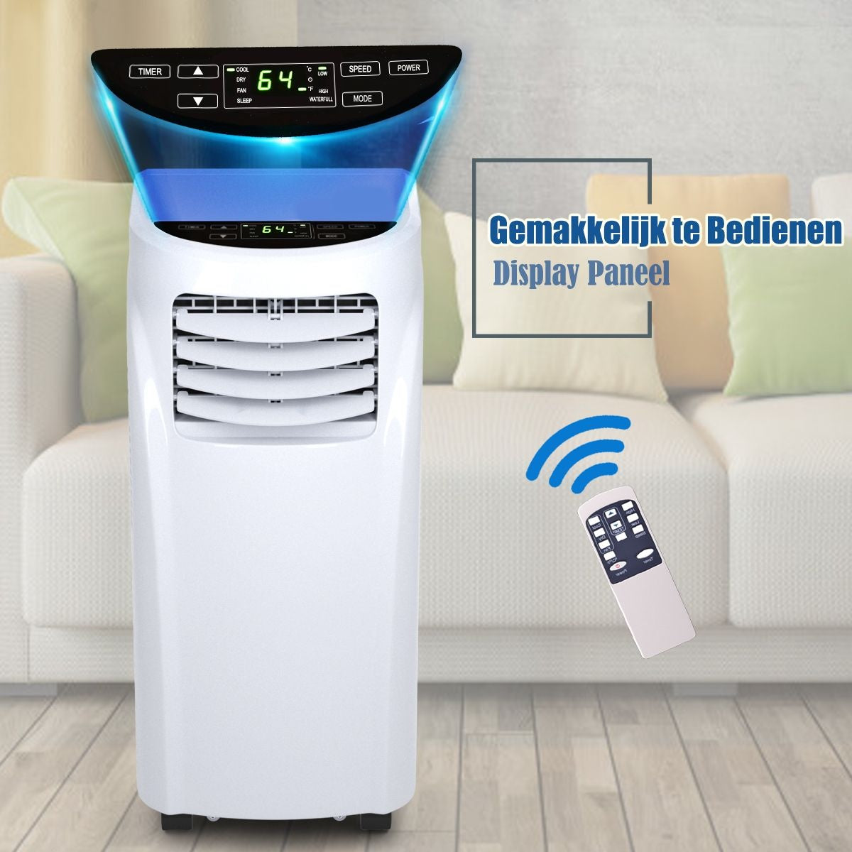 Coast - Climatiseur portable - 7000 BTU, 20 ㎡, télécommande - 32 x 36 x 62,5 cm - plastique - blanc