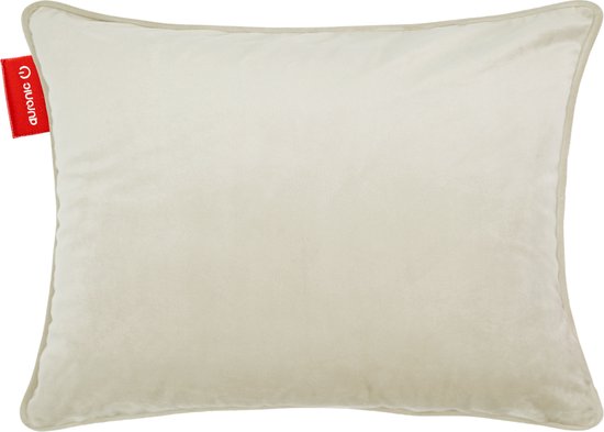 Auronic Heat Pillow - Velours - 45x60 - Sans fil - Rechargeable - Oreiller électrique - Infrarouge - Taupe