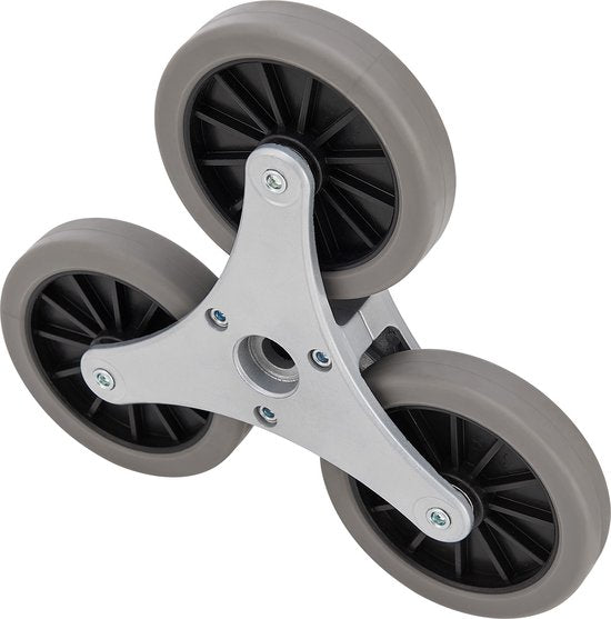 Chariot d'escalier pliant Juskys - de marche - Max. 80 kg - Gants et corde extensible inclus - noir/métal