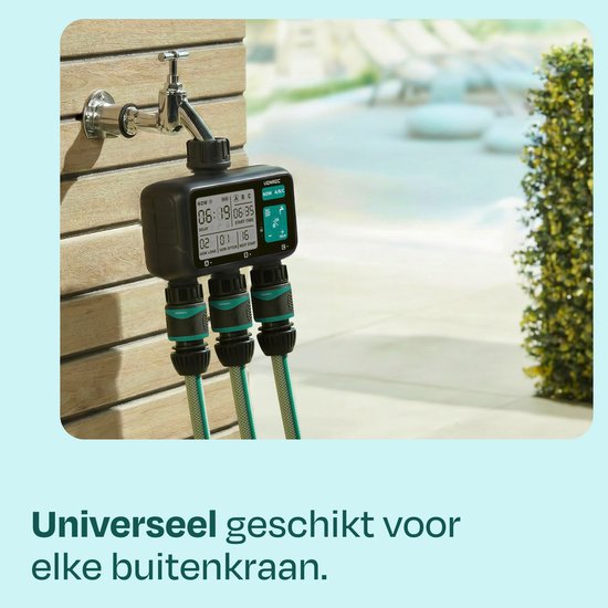 VONROC 3-way water timer - Ordinateur d'arrosage pour 3 zones - Temps et fréquence d'arrosage réglables par zone