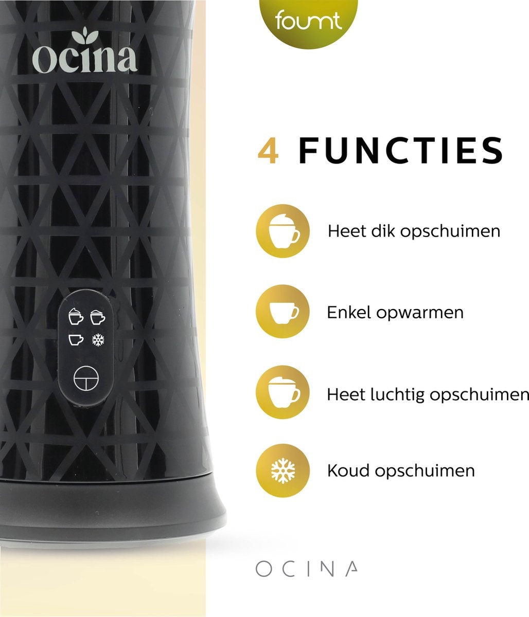 Ocina - Mousseur à lait petit - noir
