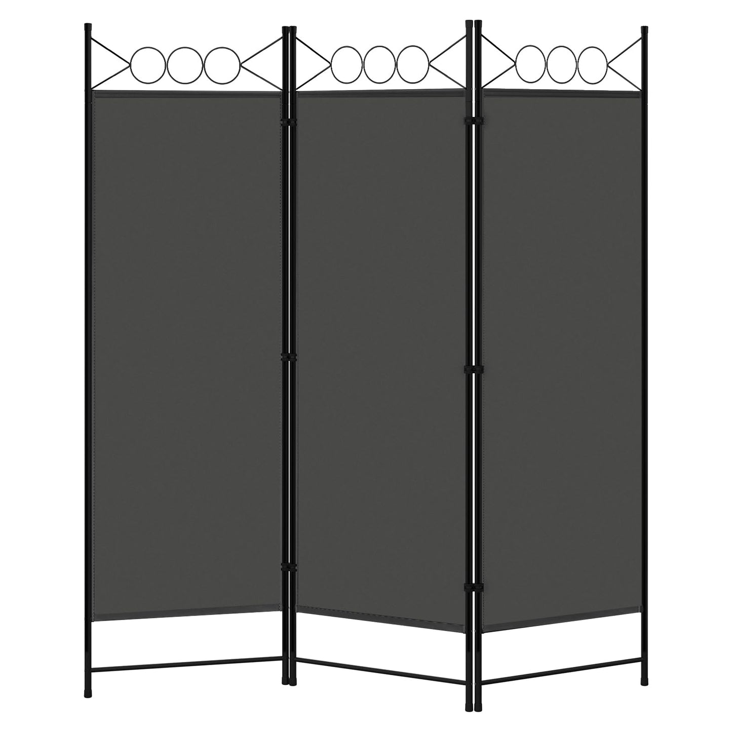 Paravent Woltu - 3 panneaux - Pliable - 167 x 172 cm - Gris foncé