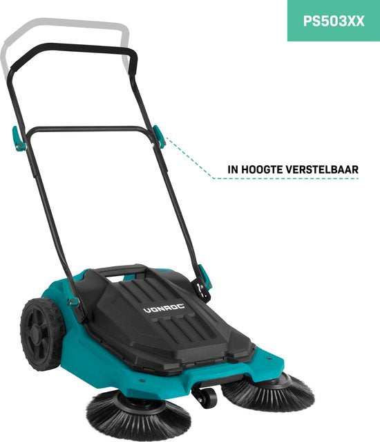 Balayeuse VONROC - largeur de balayage de 65 cm - réservoir de 18 litres - balaye jusqu'à 2600m2 par heure