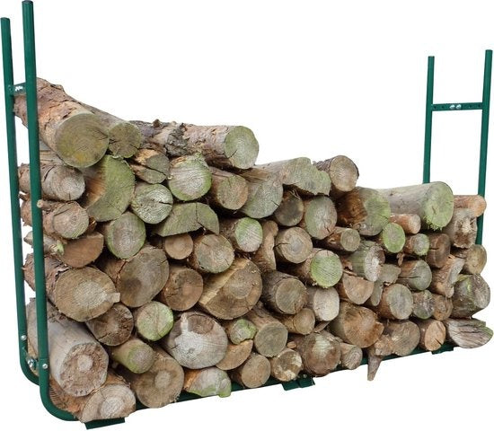 Toolland Support de stockage de bois de chauffage, taille ajustable, 30 x 220 x 105cm, robuste, vert