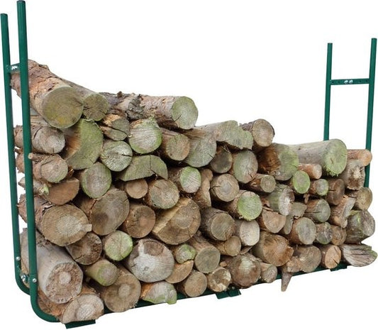 Toolland Support de stockage de bois de chauffage, taille ajustable, 30 x 220 x 105cm, robuste, vert