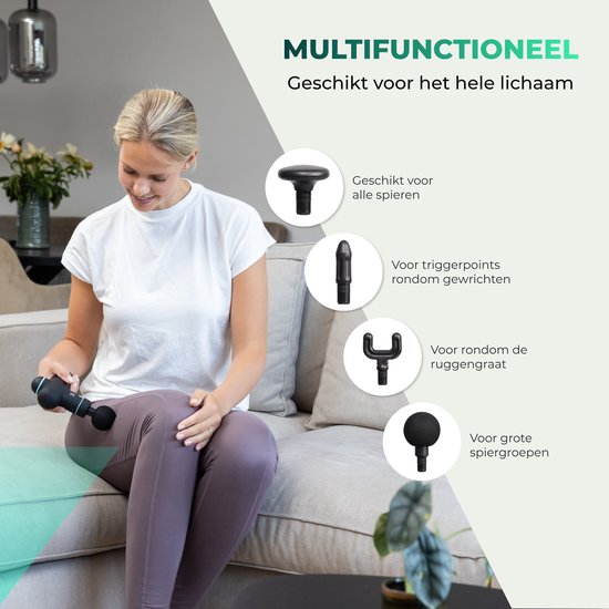 Massagerr® Mini Massage Gun PRO - Appareil de massage pour la relaxation et la détente - Pistolet de massage noir - Appareils de massage - Relaxation - Appareil de massage professionnel - Pistolet de massage