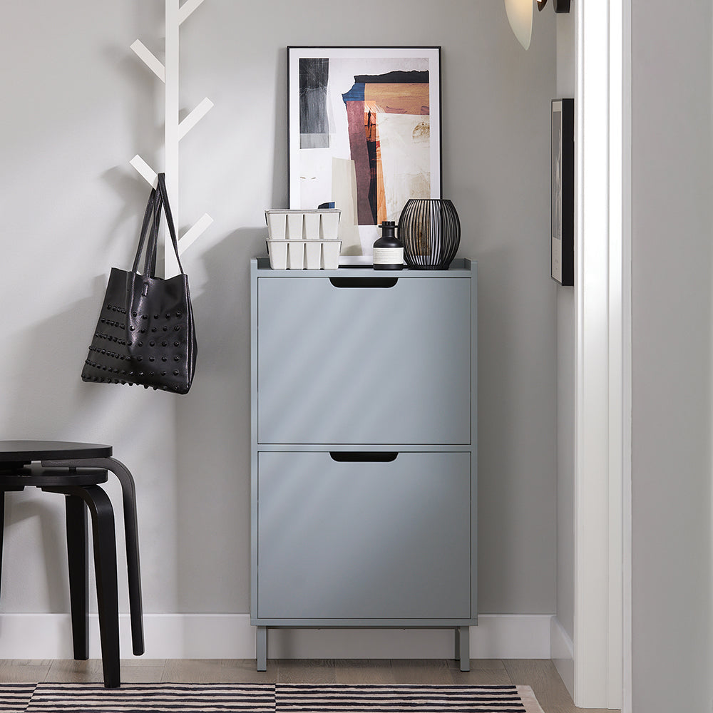 SoBuy FSR151-HG Armoire à chaussures avec 3 volets, buffet à chaussures, étagère à chaussures, boîte à chaussures, armoire de couloir, armoire de rangement pour chaussures