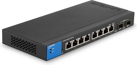 Linksys LGS310C - Commutateur réseau - Géré - 8 ports - 2 ports SFP - Noir