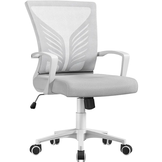 Yaheetech Siège de bureau - Ergonomique - Gris clair - Réglable