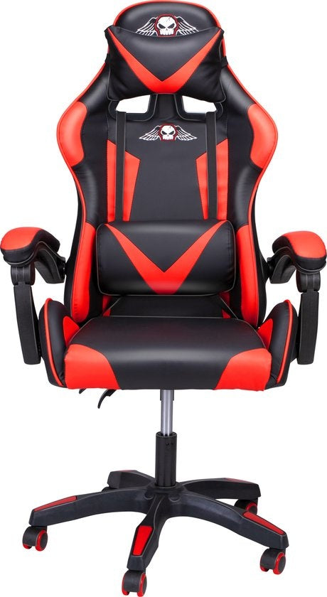 No Fear Gaming Chair - Chaise de jeu - Chaise de bureau - Hauteur réglable de 46 à 56 cm - Rouge/Noir