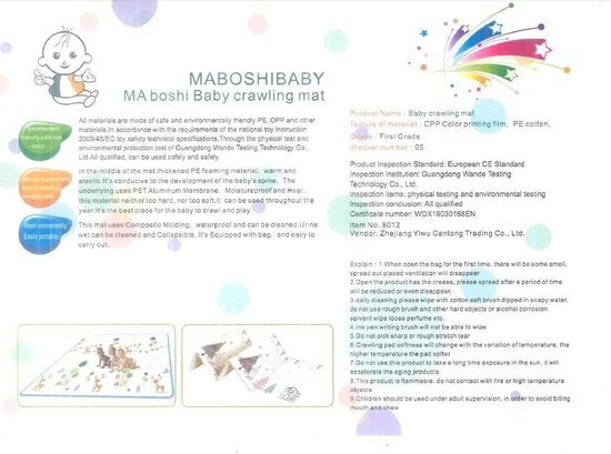 Maboshi Tapis de jeu - 180x200cm - en couleurs gaies - jouable des deux côtés - tapis de marche pour bébé - tapis de marche à quatre pattes - convient à la couverture pour enfants - tapis de yoga - couverture de pique-nique et tapis de sport - protège con