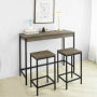 Table de bar SoBuy avec 2 tabourets - Poids max. : 150 kg - Style industriel - 121 x 46 x 97 cm - Marron / Noir