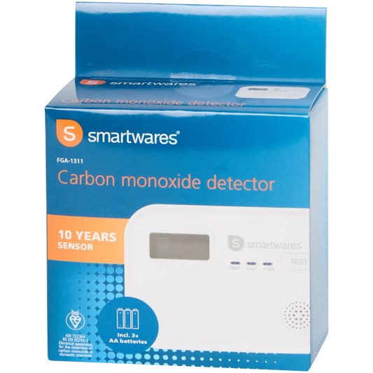 Détecteur de monoxyde de carbone Smartwares PD-8826 FGA-1311 - Écran - Capteur d'une durée de vie de 10 ans - Pile remplaçable