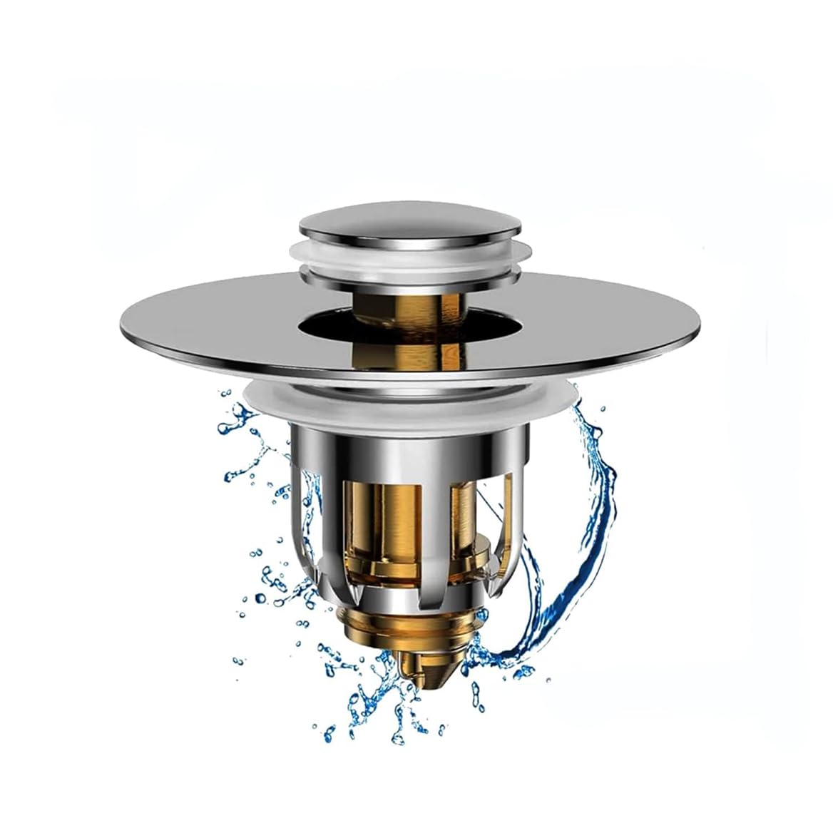 Bouchon de siphon Mer-Maid Drain Magic - Chrome/Laiton