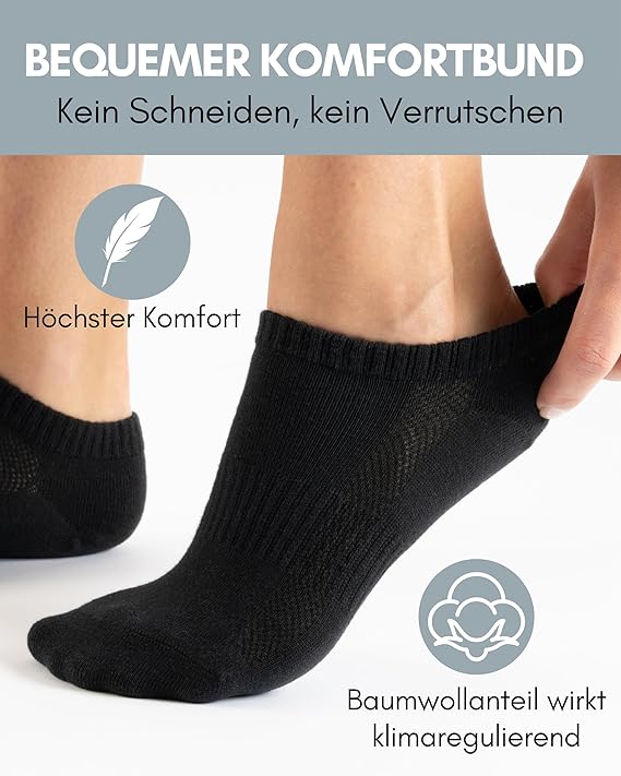 Heroic 10 paires de chaussettes de sport premium pour hommes et femmes - Ensemble de chaussettes courtes en coton peigné - Taille 47-50