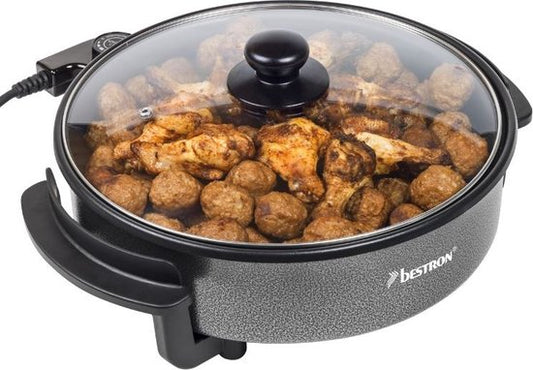 Poêle électrique Bestron - AHP1200TGKL - Ø 30 cm - 1 500 W - Température maximale 240 °C - Noir