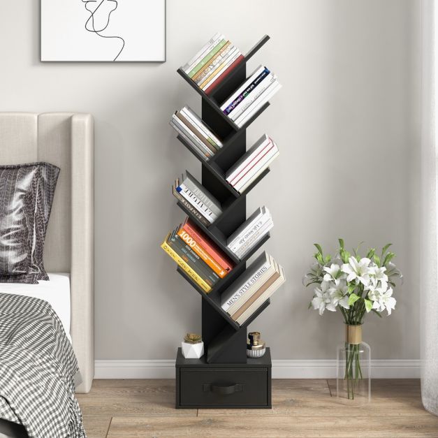 Coast Bookshelf - Avec 10 étagères - 38 x 21,5 x 149,5 cm - noir
