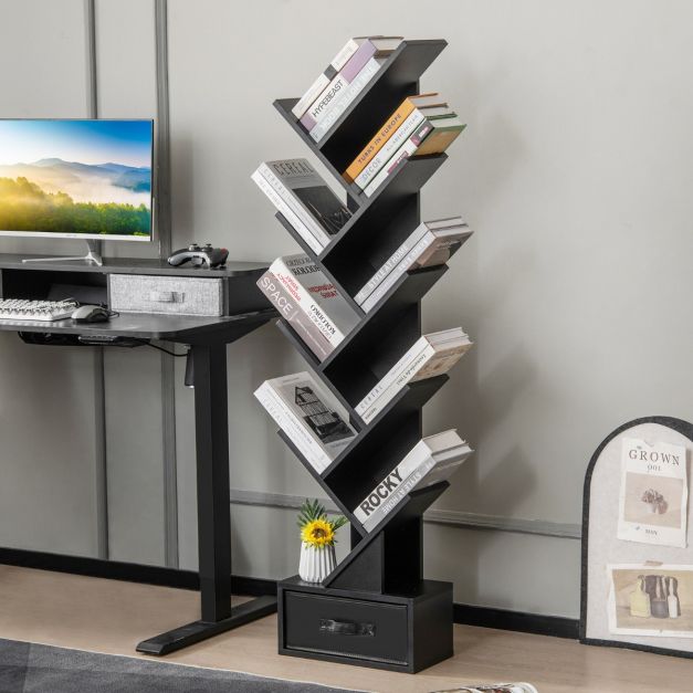 Coast Bookshelf - Avec 10 étagères - 38 x 21,5 x 149,5 cm - noir