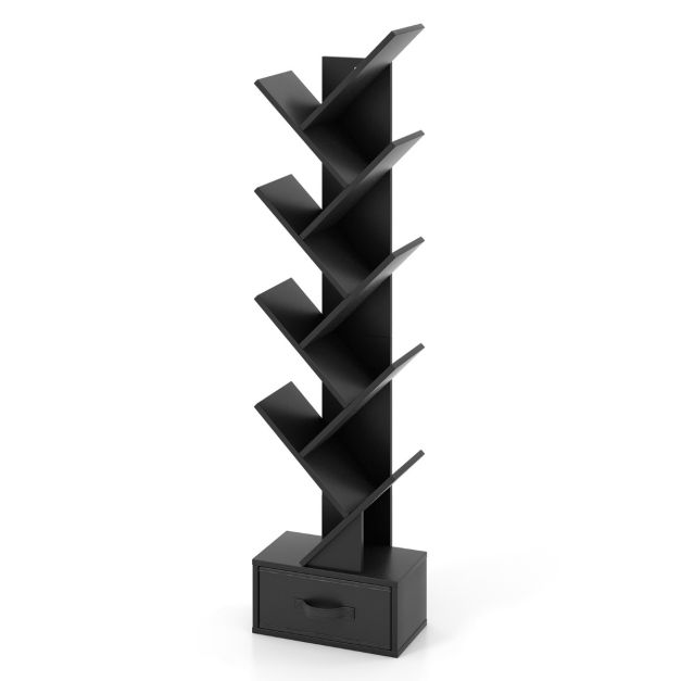 Coast Bookshelf - Avec 10 étagères - 38 x 21,5 x 149,5 cm - noir