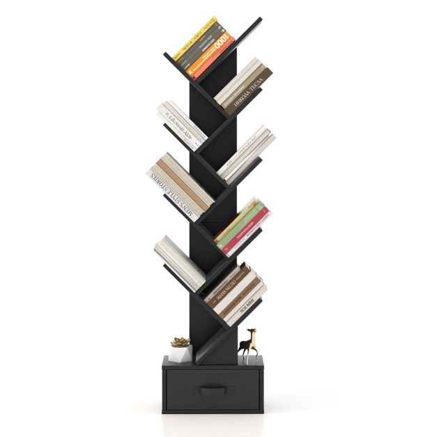 Coast Bookshelf - Avec 10 étagères - 38 x 21,5 x 149,5 cm - noir