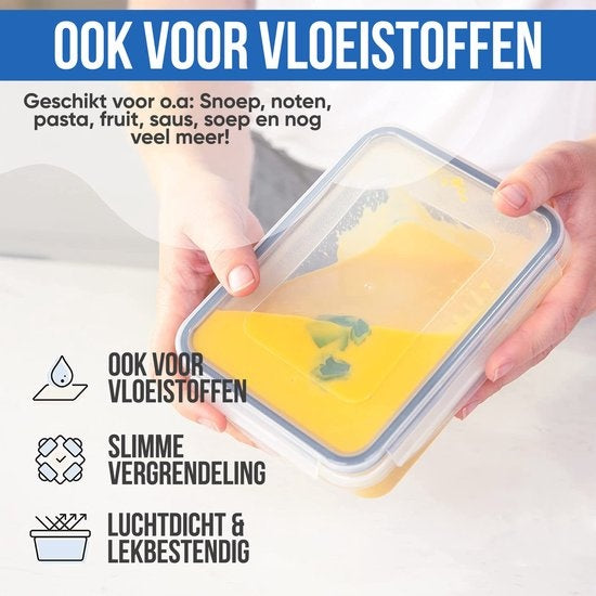 Récipients de conservation Strex - avec couvercle - plastique -  Ensemble de 18 pièces - Transparent