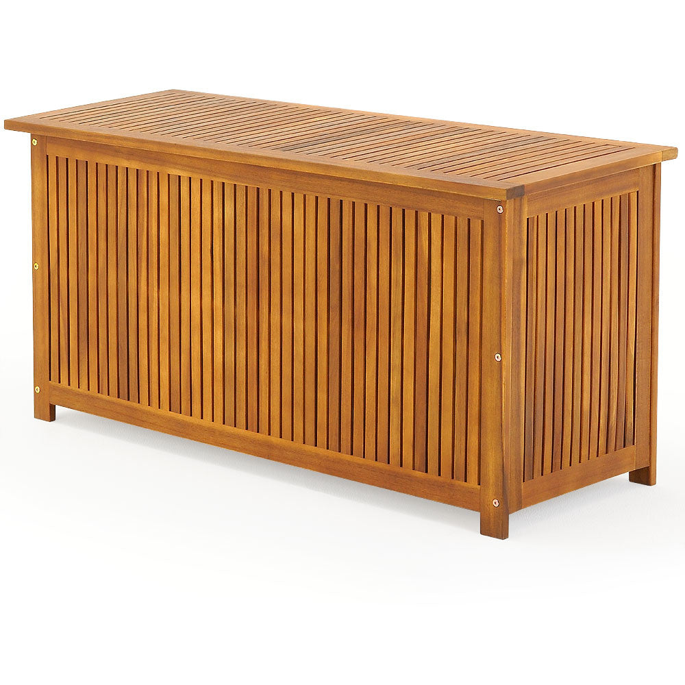 Boîte de rangement de jardin - Casaria - Bois d’acacia avec revêtement intérieur - 117 x 50 x 59 cm - Marron