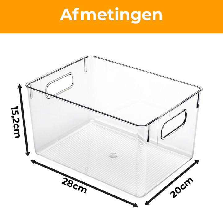 Stosh Organiser Trays - Transparent - 30 x 20 x 15 cm - 8.5L - Empilable - Plastique