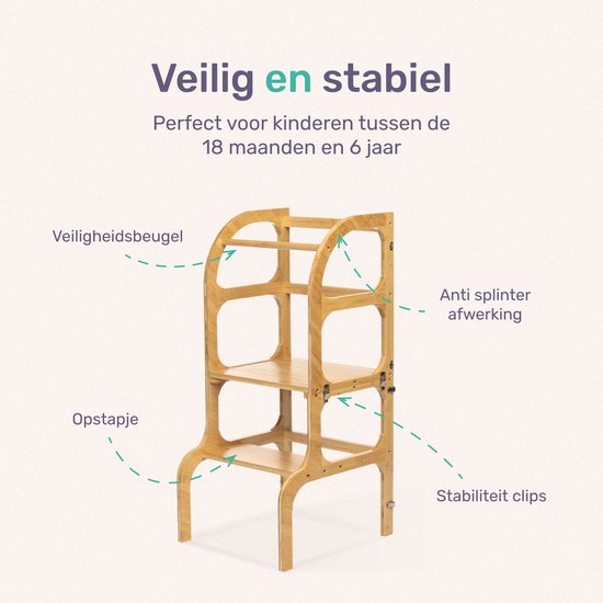 Tour d'apprentissage Qwali - Pliable - Aide culinaire - Tour d'apprentissage - Incassable - Montessori - Tours d'apprentissage - Pour les tout-petits