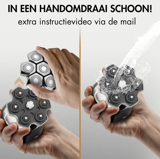 Rasoir - Tondeuse - Tondeuse à cheveux - Sansbeauté® SkullSharp PRO MAGNETIC - Rasoir électrique visage et tête - Raser - Raser la tête - Wet & Dry - Chargement sans fil - Electrique