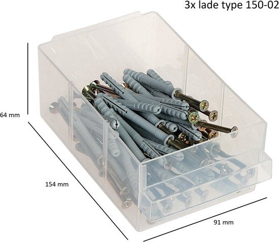 Raaco - Armoire métallique - Avec 44 tiroirs - Incl. 10 cloisons