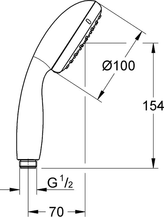 Douchette à main GROHE Vitalio Start 100 - Ø 10 cm - Économie d'eau - 2 types de jet - Chrome