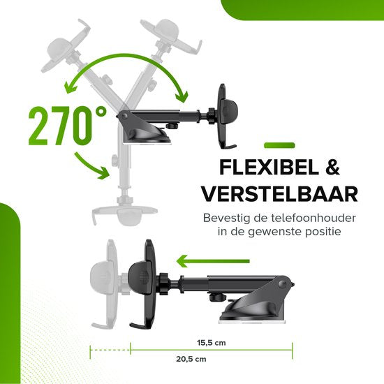 Support de téléphone iSetchi - Voiture - Ventouse extra-forte - 3 en 1 - Noir