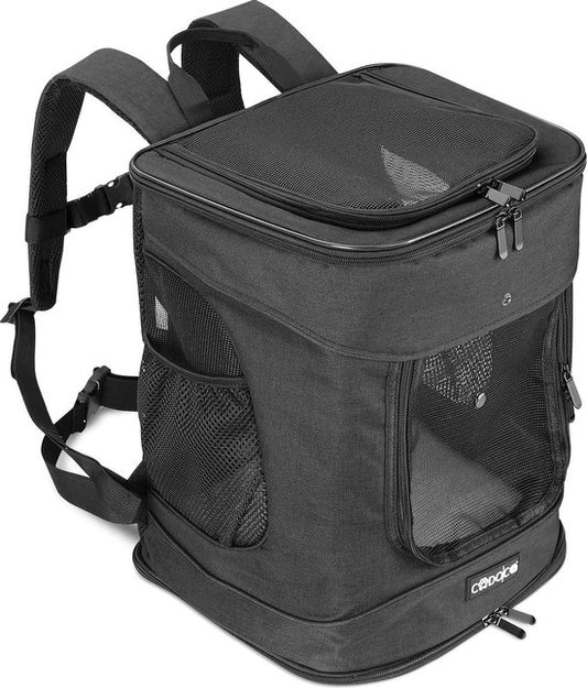Sac à dos pour chien Cadoca - jusqu'à 12 kg portage confortable réglable - noir