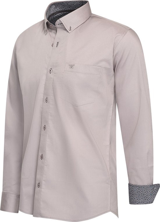 Cappuccino Italia - Chemises pour homme Ancona Stretch - Gris - Taille XXL