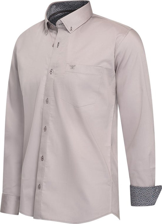 Cappuccino Italia - Chemises pour homme Ancona Stretch - Gris - Taille XXL