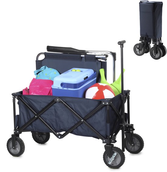 Chariot pliable Tristar - Chariot robuste à cadre en accordéon - Capacité de charge de 70 kg - 39 x 20 x 75 cm - Avec plateau et sac de rangement - Chariot de camping, chariot de transport, chariot à tirer et chariot de plage pour le jardin, les festivals