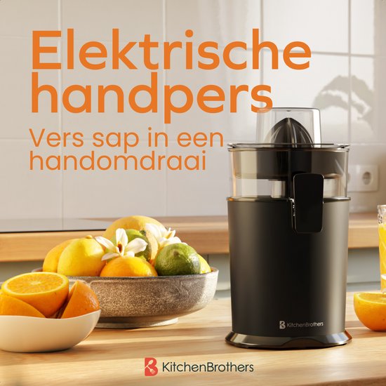 KitchenBrothers Presse-agrumes - Manuel - Avec bec - 0.5L - Noir