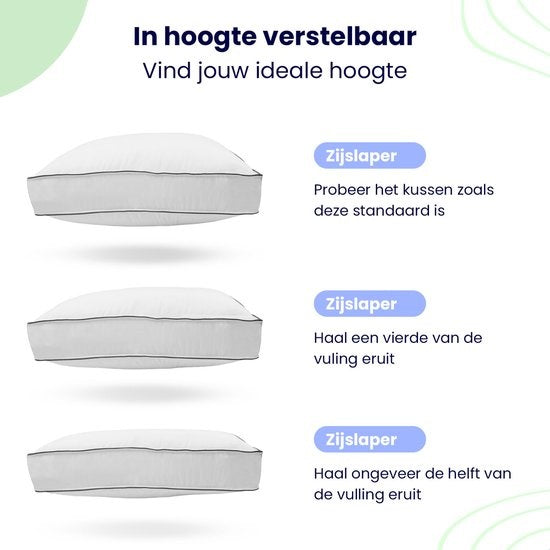Soulsnooze - Oreiller de luxe de qualité hôtelière - Lot de 2 - Blanc - Moyen - 60x70 cm - Design ajustable - Oreillers de chambre à coucher - Antiallergique - Lavable