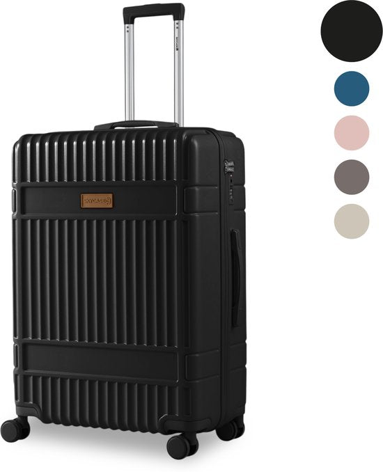SKYCASES Classic Heritage - Grande valise de voyage - Serrure TSA - 76x52x30 cm - 100L - Valise roulante XL - Roues silencieuses à 360° - Légère - Trolley - Noir