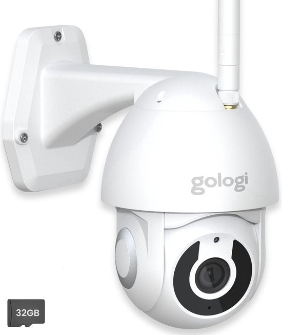 Gologi Superior Caméra d'extérieur - Caméra d'extérieur avec vision nocturne - Caméra de sécurité filaire - Caméra de sécurité - 3MP - Avec wifi et application - Blanc