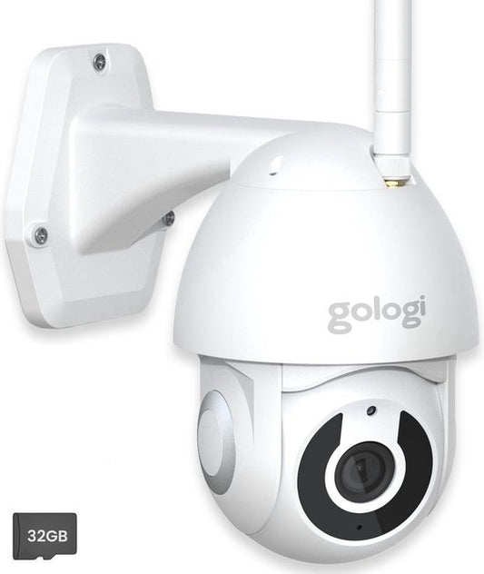 Gologi Superior Caméra d'extérieur - Caméra d'extérieur avec vision nocturne - Caméra de sécurité filaire - Caméra de sécurité - 3MP - Avec wifi et application - Blanc