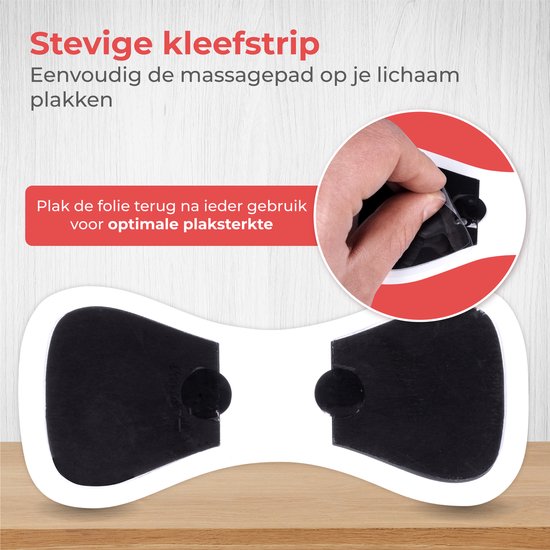 Nuvance - Appareil de massage EMS avec commande - Livret et 6 tapis de massage réutilisables inclus - Stimule la circulation - Convient pour le dos, les bras et les jambes - Sans fil - 8 niveaux et 19 intensités - Noir/Bleu