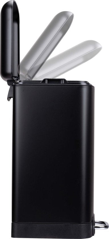 Poubelle à pédale Dirt Devil 30 litres - Mécanisme « Soft Close » - Poubelle avec bac amovible - pour la cuisine et la salle de bains - 34,5 x 32,5 x 61,5 - Acier inoxydable - Noir
