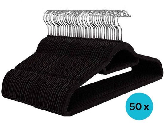 Ceruzo Cintres Noirs - 50 - Antidérapant - Crochet pivotant