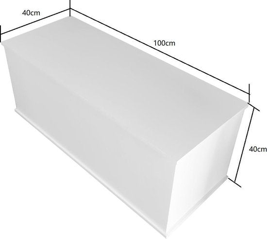 Coffre de rangement - coffre à jouets - coffre à couvertures - largeur 100 cm - blanc
