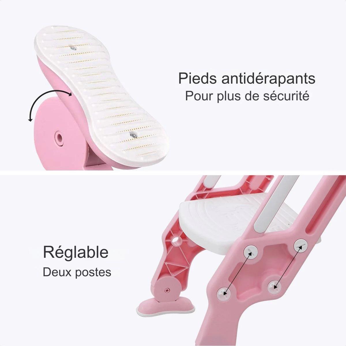 Réducteur de toilettes LifeGoods - Pot pour enfant - 2 à 7 ans - Rose/Blanc