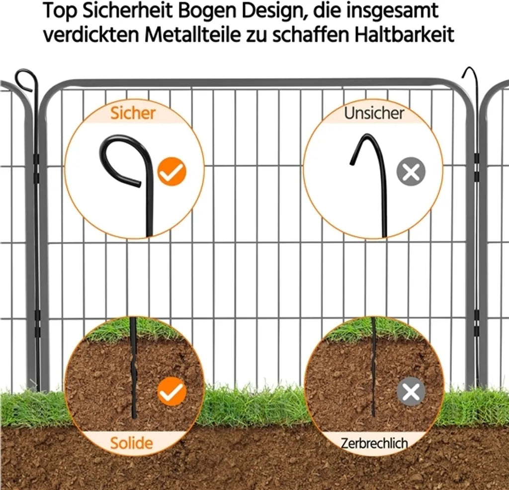 Yaheetech Parc à chiots - 16 pièces - 60 cm - avec 2 portes - noir