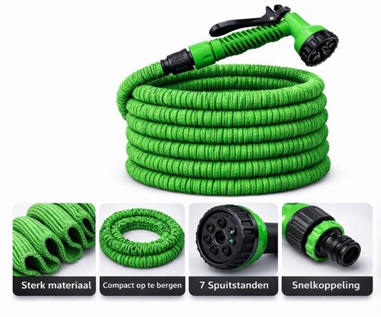 Tuyau d'arrosage flexible Ceruzo 22,5 m – Gamme économique – Buse à 7 positions